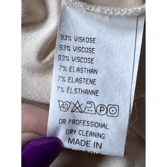 Vintage Geiger Collections Woman's Sz 42 (XL)  Beige Turtleneck Tunic Top - Picture 5 of 7